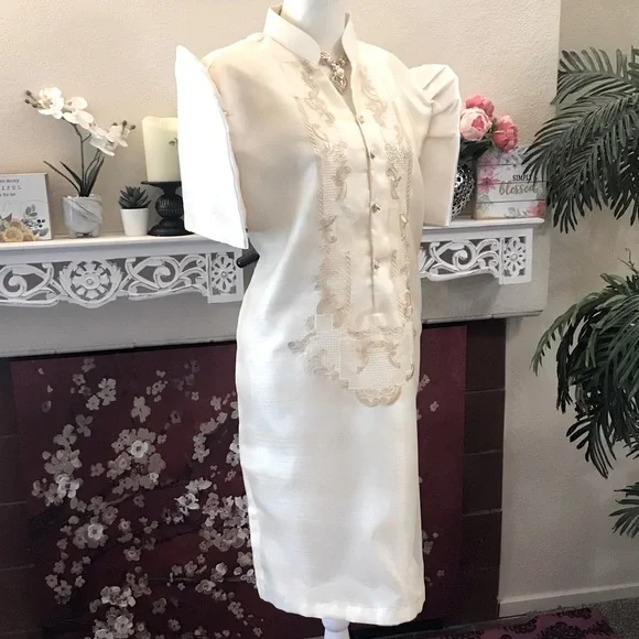 Majestic Vouge Collections | Dresses | Pina Organza Sheath Terno  Partycocktail Dress Midi Filipiniana | Poshmark